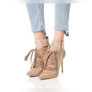 Fenty By Rihanna Puma Pointed Toe Lace Up Heels Size 7.5